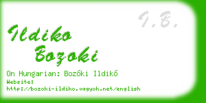 ildiko bozoki business card