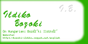 ildiko bozoki business card